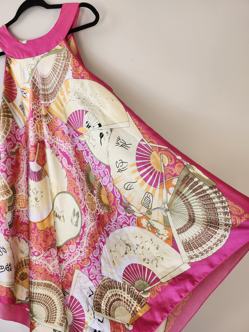 Pink Printed Silk-Look Maxi Dress - Picture 4 of 10